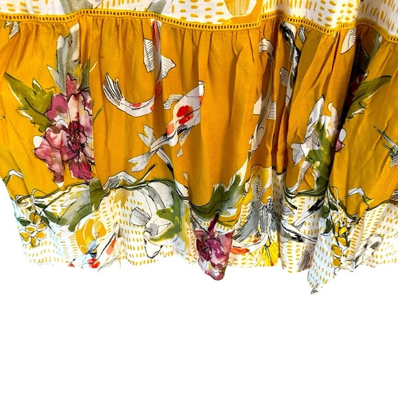 Anthropologie | One September Yellow Paradiso Koi Fish Maxi Dress Size Small - Picture 9 of 15